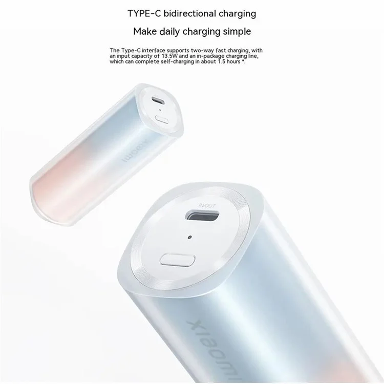 XIAOMI P07ZM Lipstick Shape Portable 5000mAh Power Bank Phone External Battery Charger