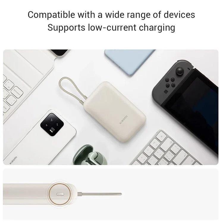 XIAOMI P15ZM Versão de bolso 10000mAh 22,5W Power Bank Bateria externa para celular com cabo Type-C - Light Coffee
