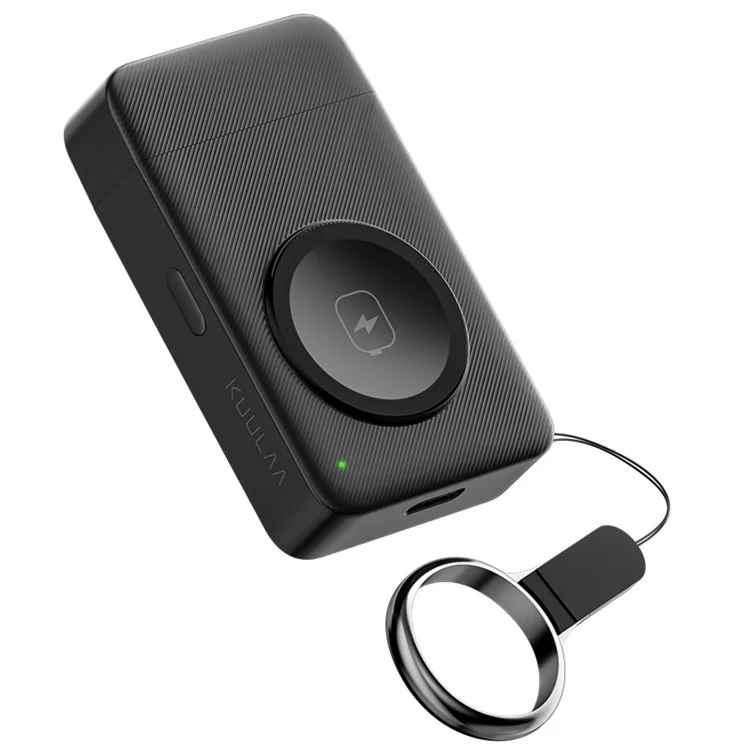KUULAA KL-YD52 For Apple Watch 1500mAh Power Bank Magnetic Wireless Charger - Black
