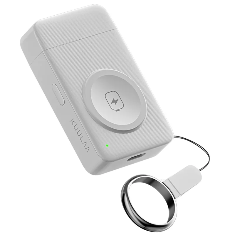 KUULAA KL-YD52 For Apple Watch 1500mAh Power Bank Magnetic Wireless Charger - White