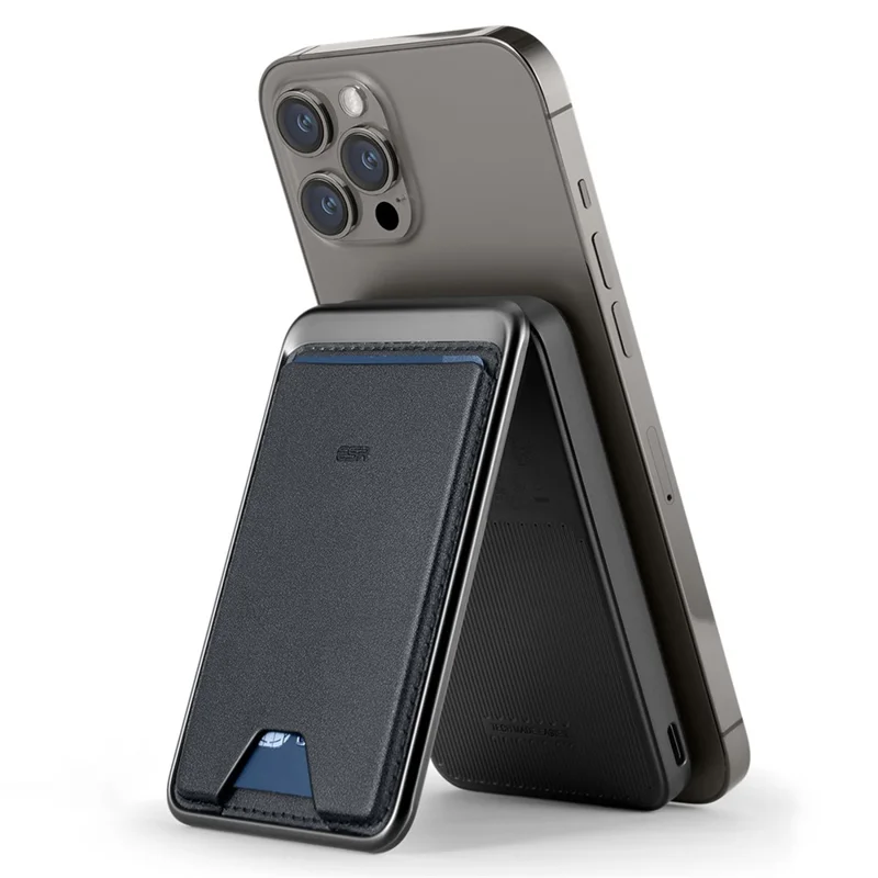 ESR HaloLock 5000mAh Magnetic Wireless Power Bank 3-in-1 Phone Stand Card Case Battery Pack - Black