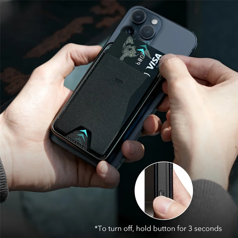 ESR HaloLock 5000mAh Magnetic Wireless Power Bank 3-in-1 Phone Stand Card Case Battery Pack - Black