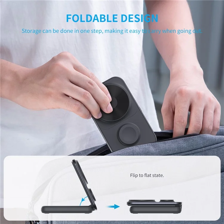 MP02 Für iPhone iWatch AirPods Magnetisches Kabelloses Ladegerät Mit eingebauten 2 Kabeln 8000mAh Powerbank
