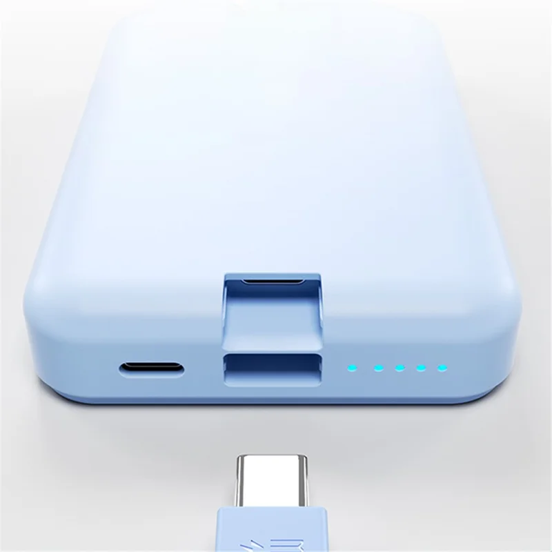 WEKOME WP-47 20W Magnetic Wireless Fast Charging Power Bank Phone Battery with Built-in Cable - Purple