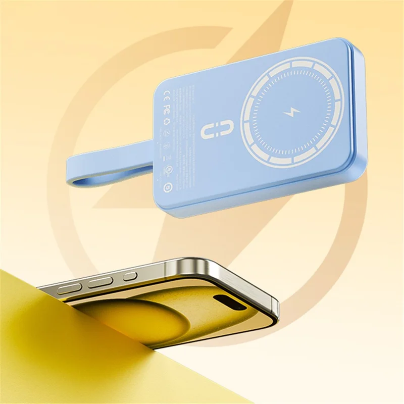 WEKOME WP-47 20W Magnetic Wireless Fast Charging Power Bank Phone Battery with Built-in Cable - White