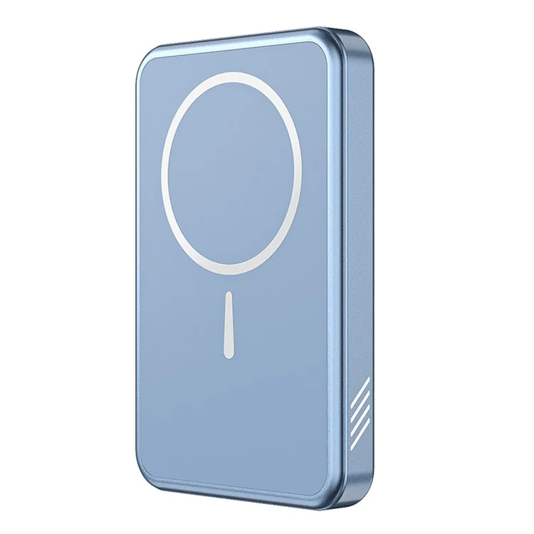 C11 10000mAh Aluminum Alloy Power Bank Portable 15W Magnetic Wireless Charger - Blue