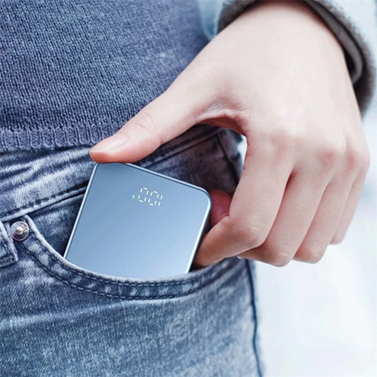 C11 10000mAh Aluminum Alloy Power Bank Portable 15W Magnetic Wireless Charger - Blue