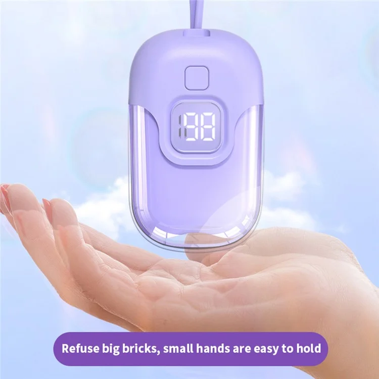 D07 10000mAh 22.5W Power Bank Phone External Battery with Built-in Cable - Purple / Type-C Cable