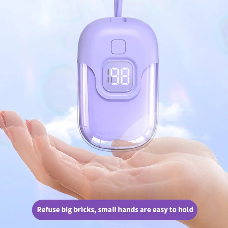 D07 10000mAh 22.5W Power Bank Phone External Battery with Built-in Cable - Blue / 8Pin Cable