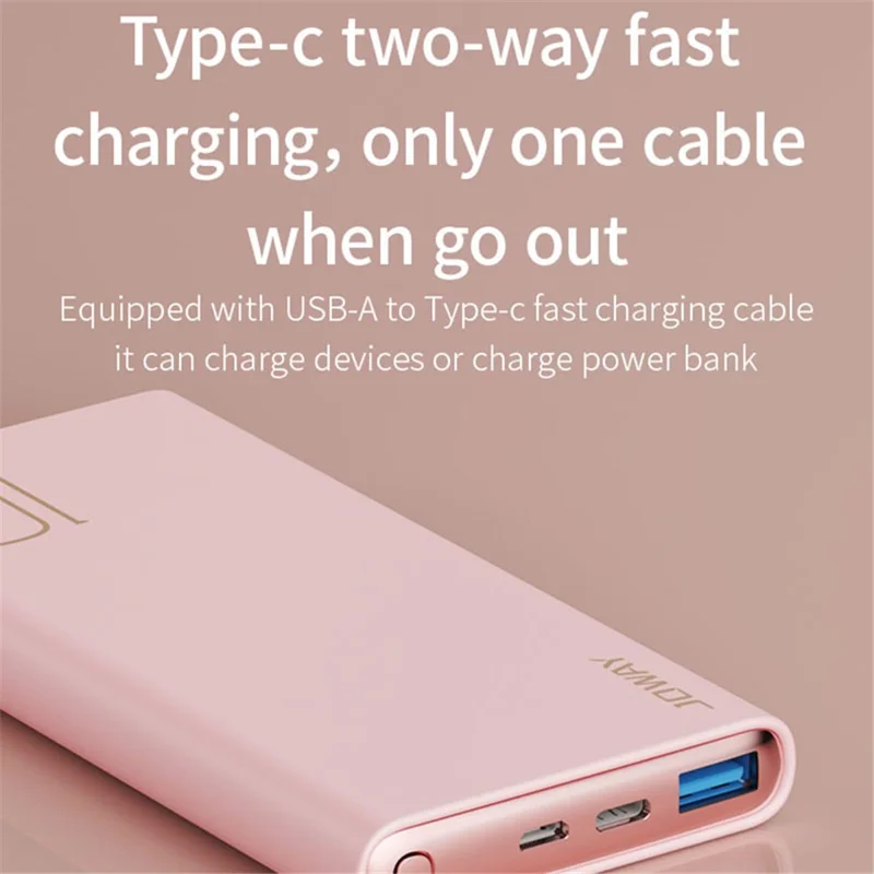 JOWAY JP310 10000mAh Phone Power Bank PD 20W Fast Charging Battery Charger - White