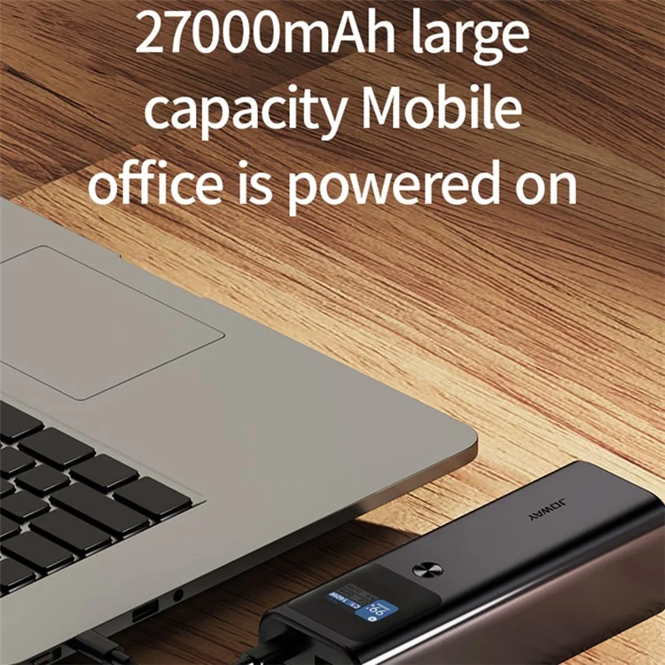 JOWAY JP316 27000mAh PD 140W Fast Charging Power Bank Affichage numérique Batterie externe pour téléphone - Gris foncé