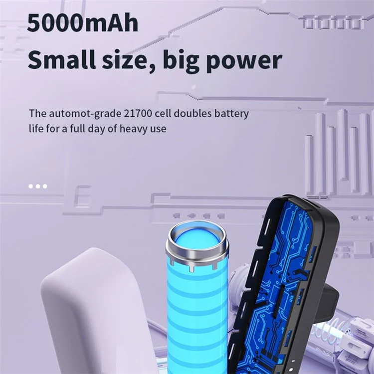 T160 Портативный аккумулятор 5000 мАч 2.1А Мини-зарядное устройство для телефона Мини-аккумуляторный блок - Белый / Type-C 