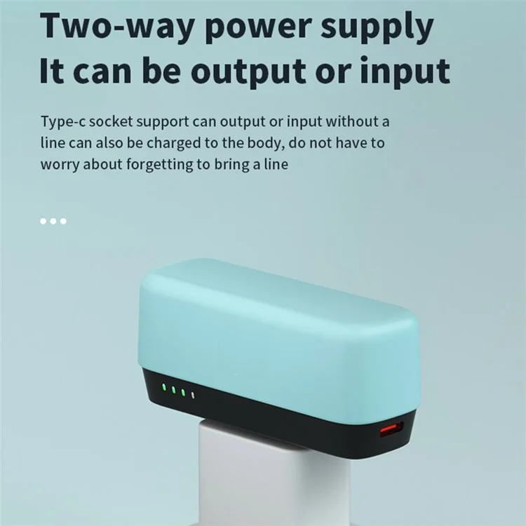 T160 5000mAh Mini Pocket Power Bank 2.1A Phone Charger Mini Battery Pack - Black  /  Type-C