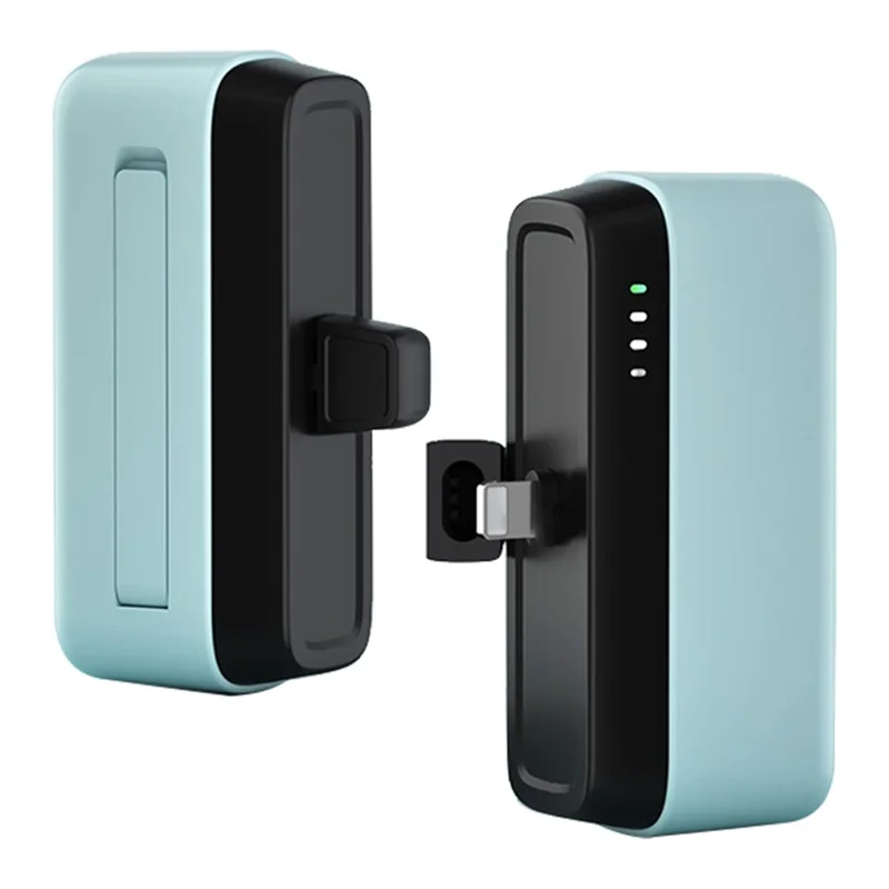 T160 5000mAh Mini Pocket Power Bank 2.1A Phone Charger Mini Battery Pack - Blue  /  iP