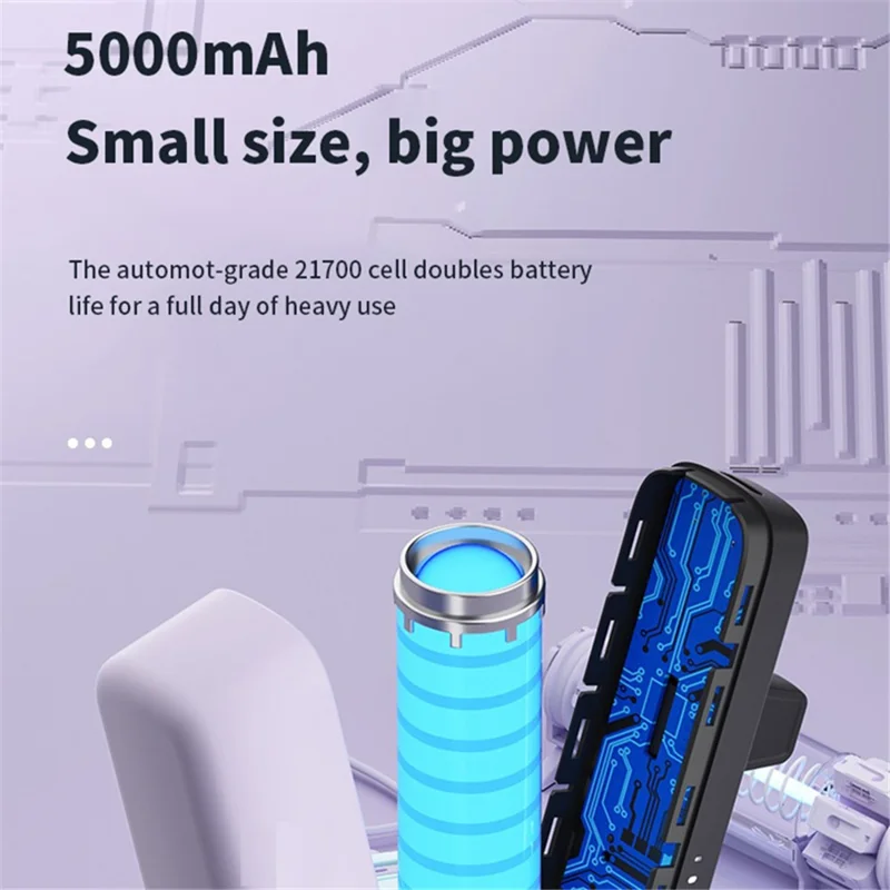 T160 5000mAh Mini Pocket Power Bank 2.1A Phone Charger Mini Battery Pack - Blue  /  iP