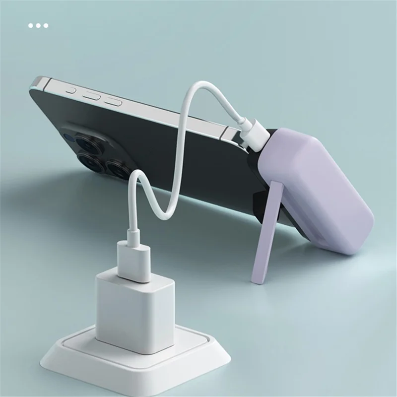 T160 5000mAh Mini Pocket Power Bank 2.1A Phone Charger Mini Battery Pack - Blue  /  iP