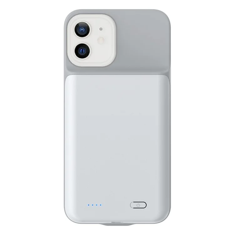T43 Battery Charger Case for iPhone 12 mini 6800mAh Portable Power Bank Backup - White
