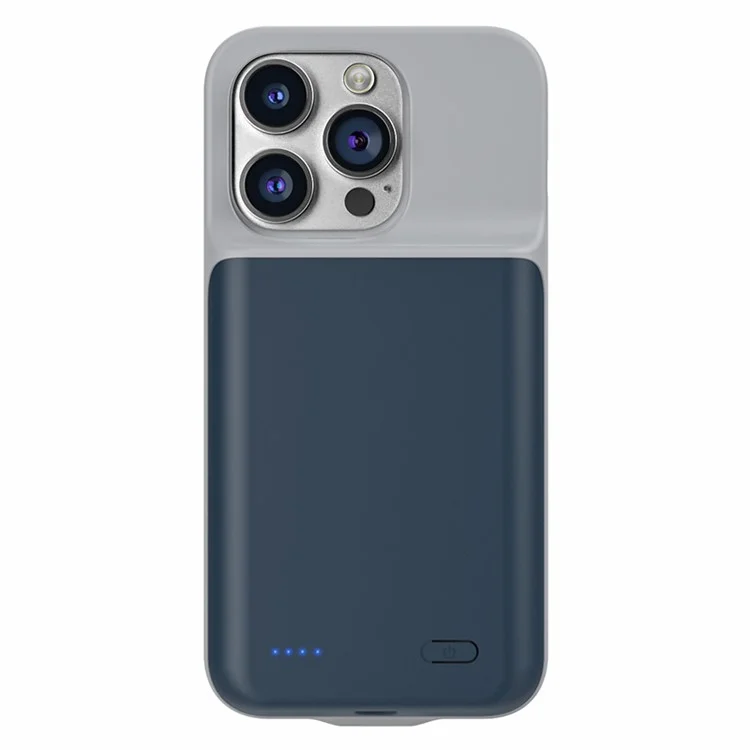 T43 Battery Cover for iPhone 13 Pro 6800mAh Power Bank Backup Charger Charging Case - Blue