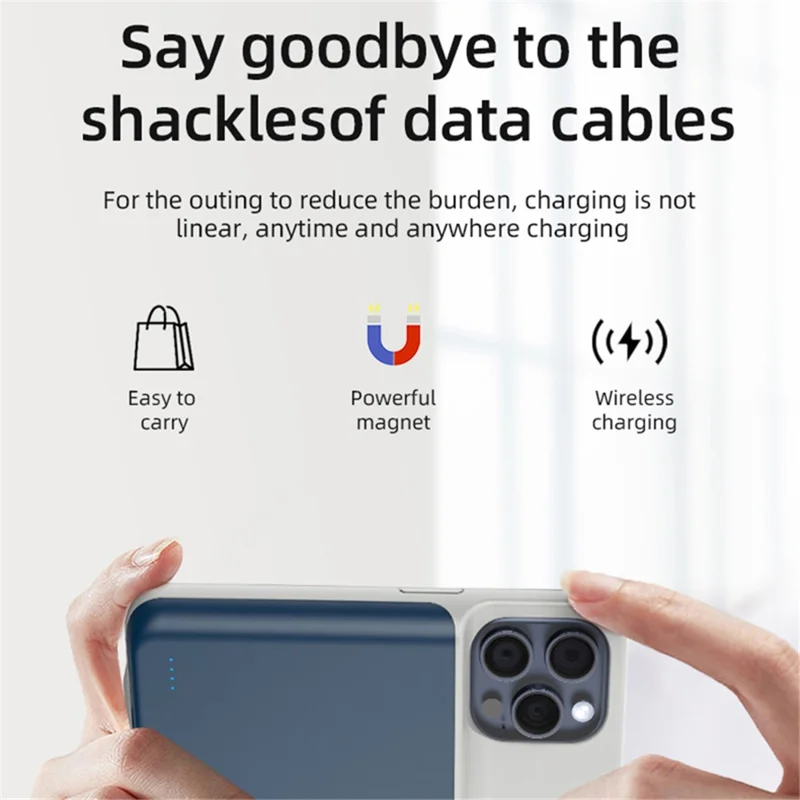 T43 For iPhone 14 Pro Battery Case 6800mAh Extended Battery Backup TPU+ABS Protective Charging Case - Black