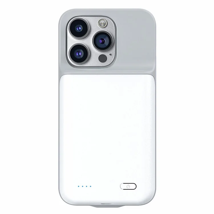 T43 For iPhone 12 / 12 Pro 6800mAh Charging Case Backup Power Bank Extended Battery - White