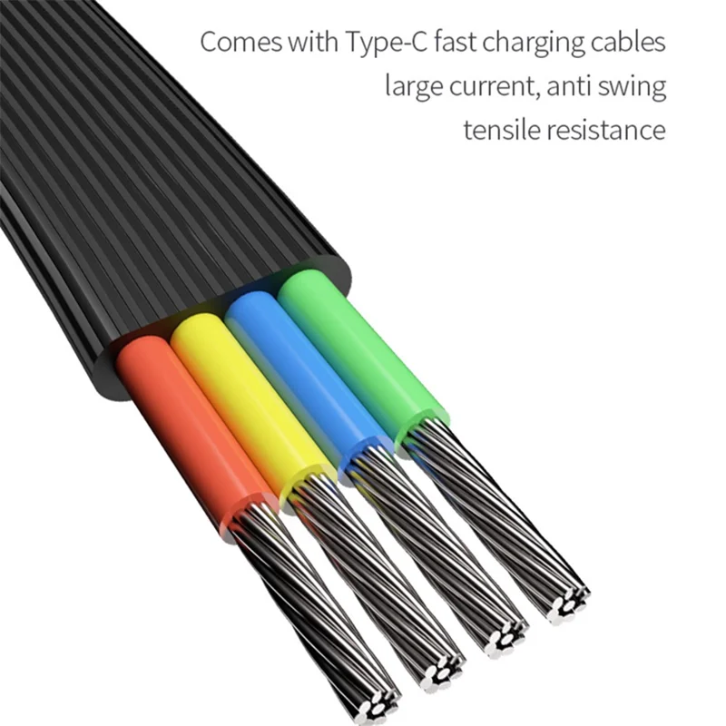 JOWAY JP312 Portable Power Bank PD 20W 20000mAh Fast Charging Charger with Type-C / 8-Pin Cable - Black