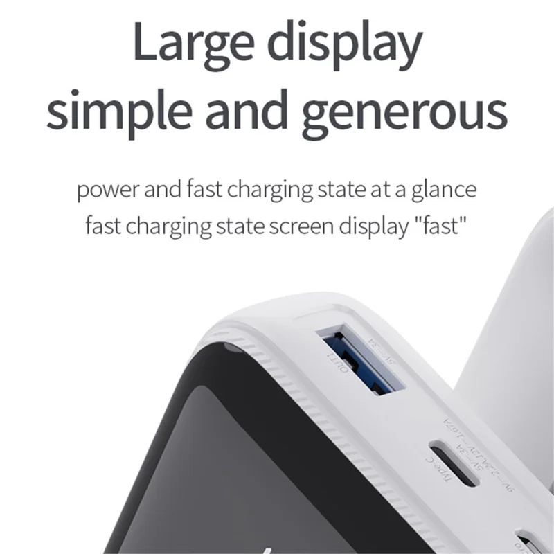 JOWAY JP312 Portable Power Bank PD 20W 20000mAh Fast Charging Charger with Type-C / 8-Pin Cable - Black