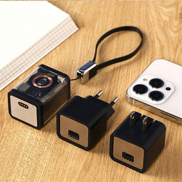 KP-Super8 Tragbares 5200mAh PD 20W Powerbank Magnetisches Kabelloses Batteriepack für Telefone, iWatch, mit EU-Ladegerät