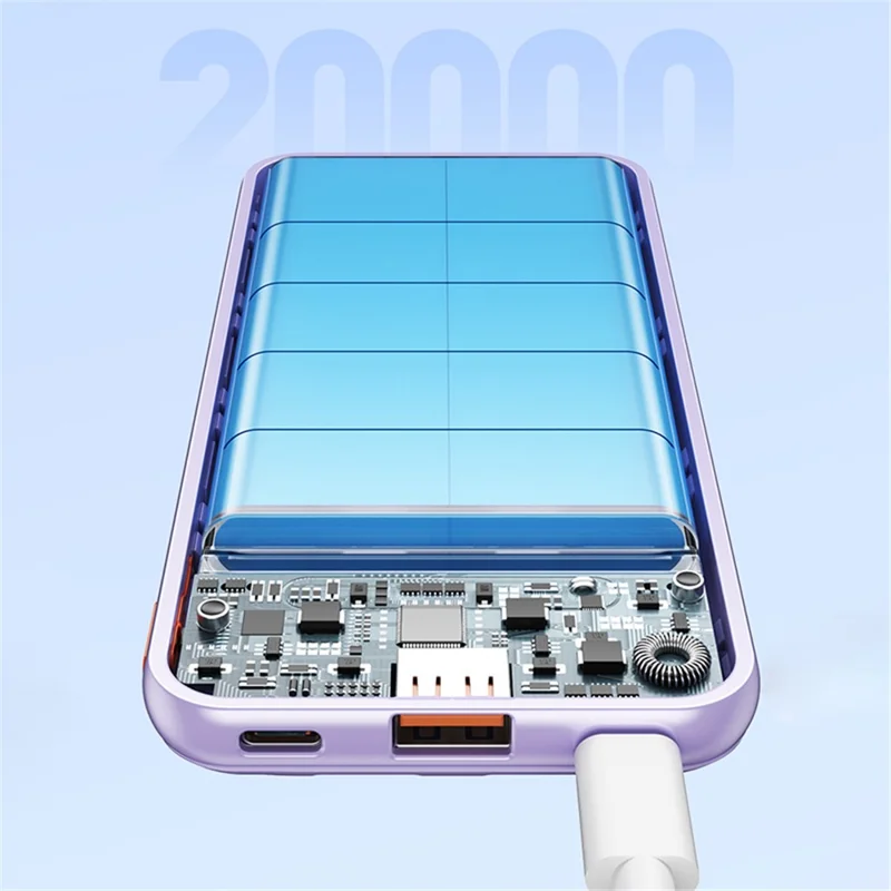 WEKOME WP-59 Pop Digital Series Gen3 20000mAh 22.5W Super Fast Charging Power Bank with Built-in Cable - Blue