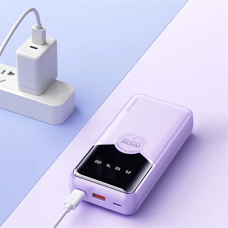 WEKOME WP-59 Pop Digital Series Gen3 20000mAh 22.5W Super Fast Charging Power Bank with Built-in Cable - Blue