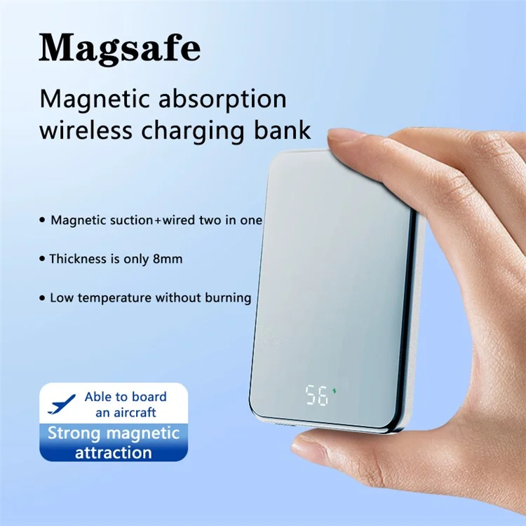 C11 Compatibile con Caricabatterie Portatile Magsafe 20W Powerbank Wireless Magnetico 10000Mah - Nero