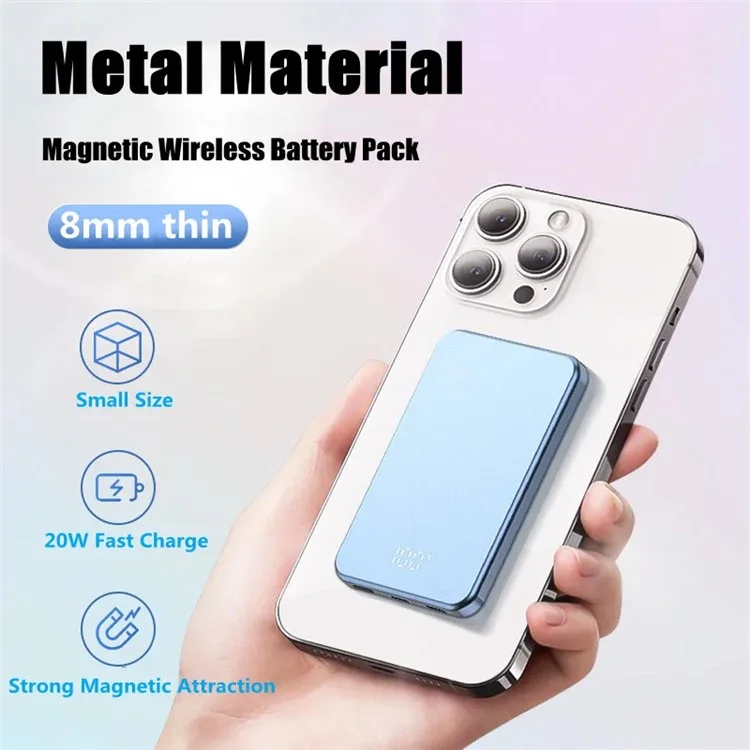 C11, Совместим с Портативным Зарядным Устройством Magsafe 20W Magnetic Wireless Power Bank 10000mah Мобильное Зарядное Устройство - Черный