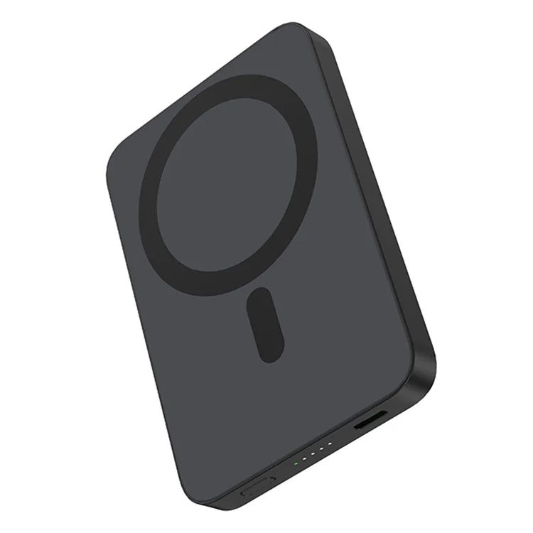 E61A For iPhone 15  /  14  /  13  /  12 Series Magnetic Wireless Phone Charger 5000mAh Ultra Thin Power Bank - Black
