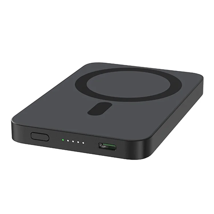 E61A For iPhone 15  /  14  /  13  /  12 Series Magnetic Wireless Phone Charger 5000mAh Ultra Thin Power Bank - Black