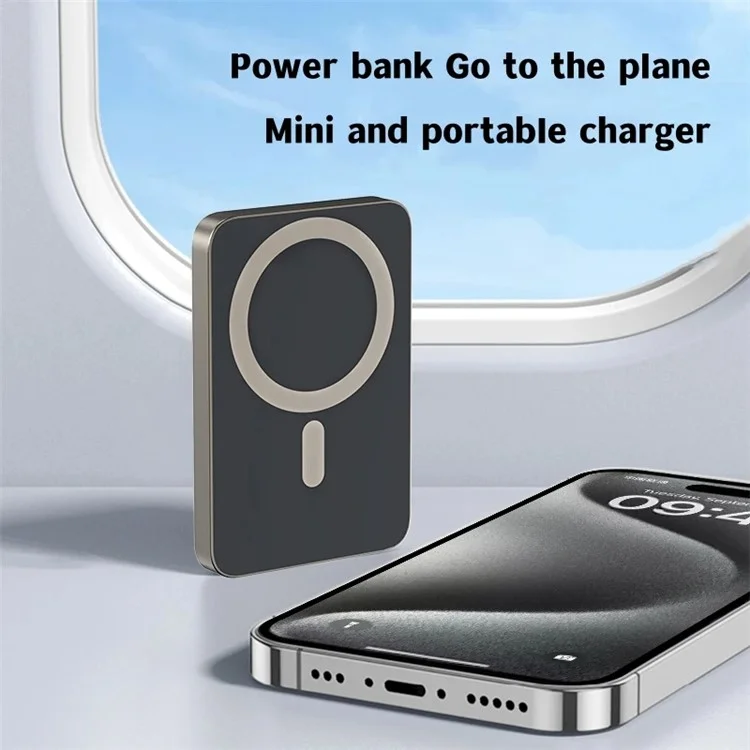 E61B 10000mah Magnetic Wireless Power Bank 2-in-1 Portable Phone External Battery Pack - White