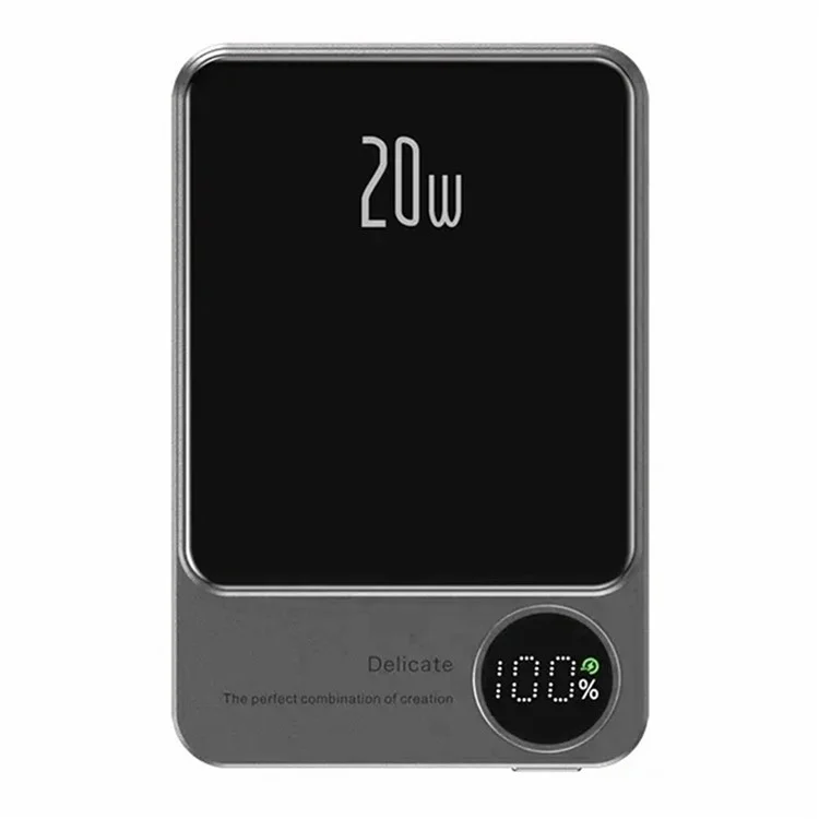CYKE Q9 Ultra-Thin 15W Magnetic Wireless Charger 10000mAh Power Bank Battery Pack - Grey