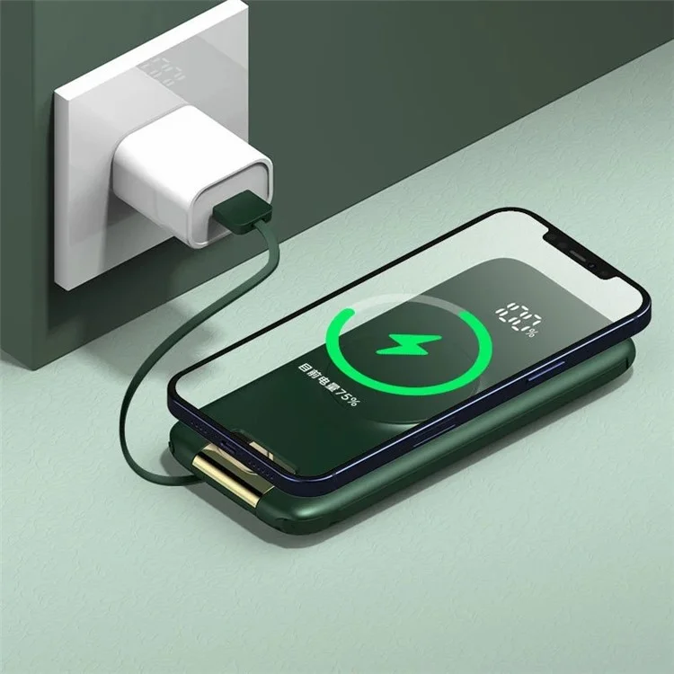 CYKE P2 20000mAh Banque D'alimentation Avec Chargeur de Téléphone Portable Câble de Charge Avec Stand - Vert