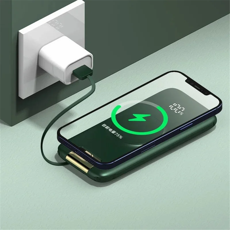 CYKE P2 20000mAh Power Bank with Charging Cable Portable Phone Charger with Stand - Black
