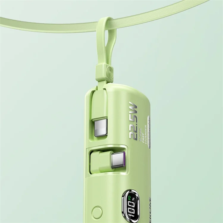 WEKOME WP-19 5000mAh Power Bank 22.5W Fast Phone Charger Pocket Mobile Power Supply - Verde