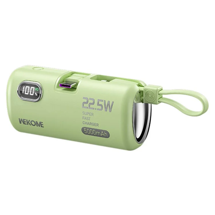 WEKOME WP-19 5000mAh Power Bank 22.5W Fast Phone Charger Pocket Mobile Power Supply - Verde