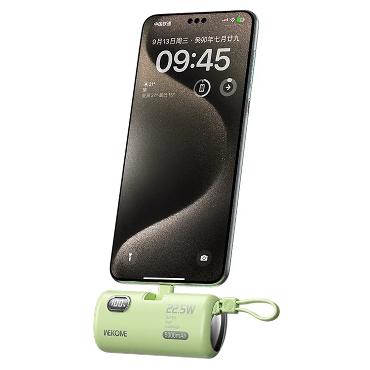 WEKOME WP-19 5000mAh Power Bank 22.5W Fast Phone Charger Pocket Mobile Power Supply - Verde