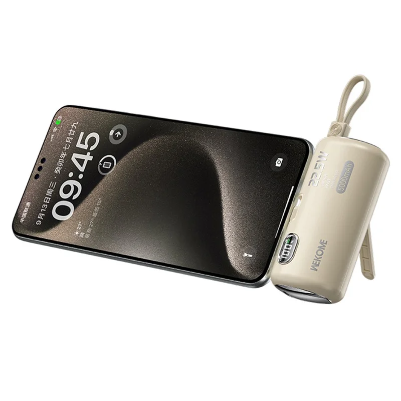 WEKOME GN-97FX 5000mAh Power Bank 22.5W Fast Phone Charger Pocket Mobile Power Supply - Beige