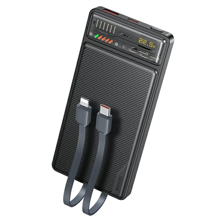 YESIDO YP55 PD 20W + 22.5W Fast Charging 10000mAh Power Bank Built-in with Type-C+iP Cable