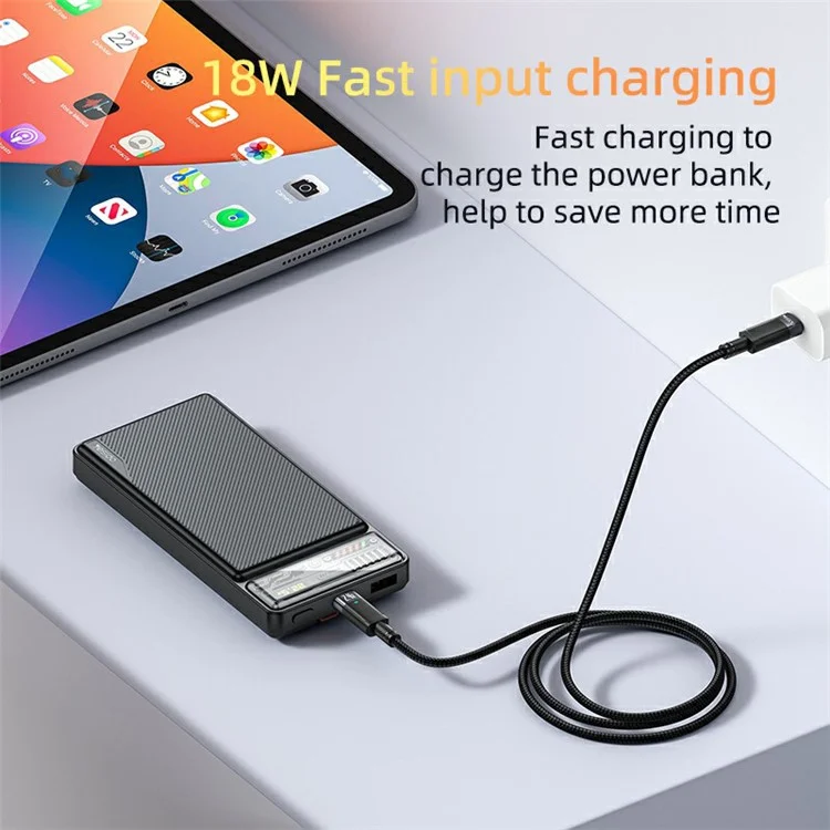 YESIDO YP55 PD 20W + 22.5W Fast Charging 10000mAh Power Bank Built-in with Type-C+iP Cable