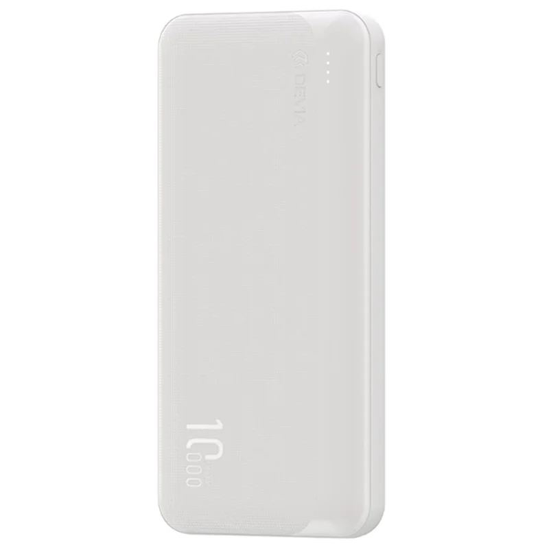 DEVIA 10000mAh Power Bank Battery Pack Portable Phone Charger - White
