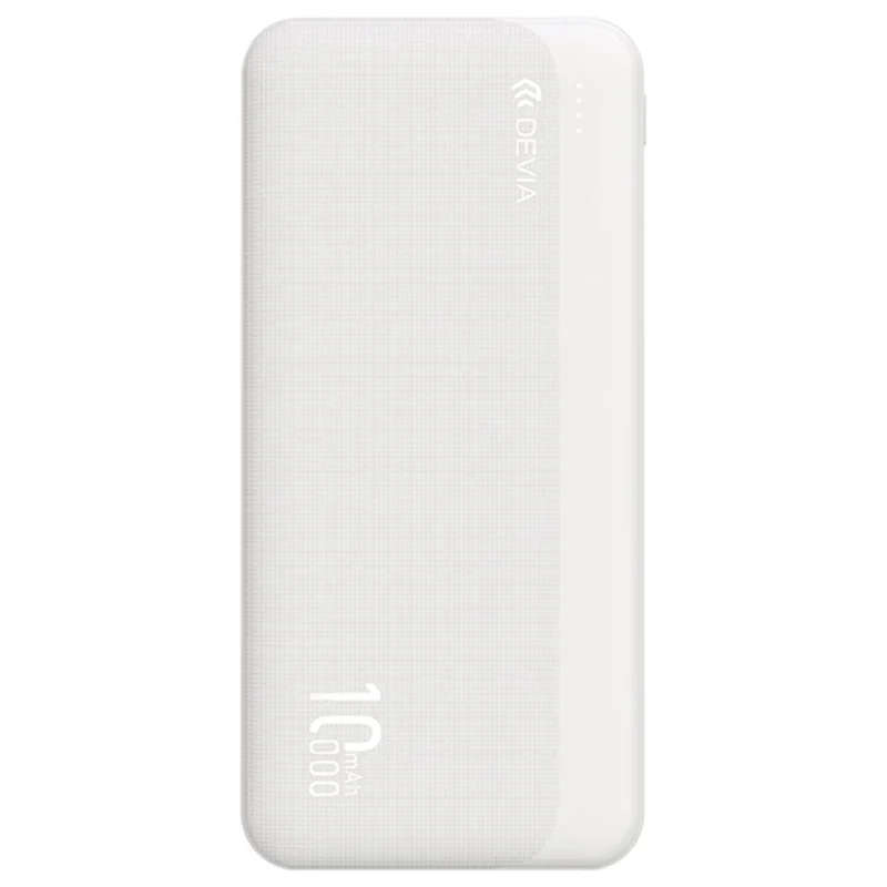 DEVIA 10000mAh Power Bank Battery Pack Portable Phone Charger - White