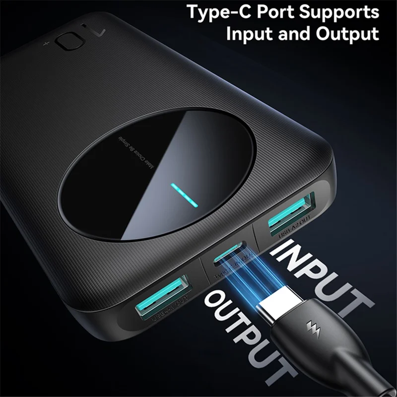 JOYROOM JR-PBF12 10000mAh Power Bank Ultra-Thin Type-C Dual Way Charging Phone External Battery - Black