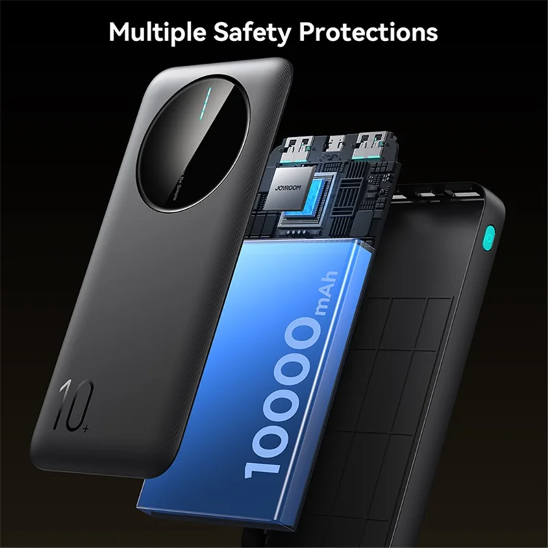 JOYROOM JR-PBF12 10000mAh Power Bank Ultra-Thin Type-C Dual Way Charging Phone External Battery - Black