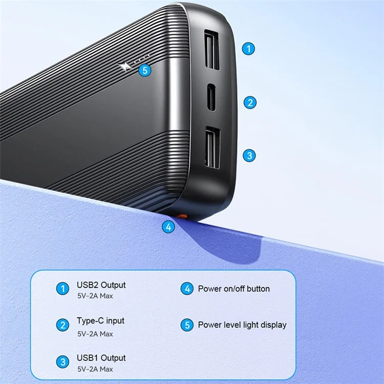 WEKOME WP-86 Raython Series Portable Charger Power Bank 10000mAh External Battery Pack - Black