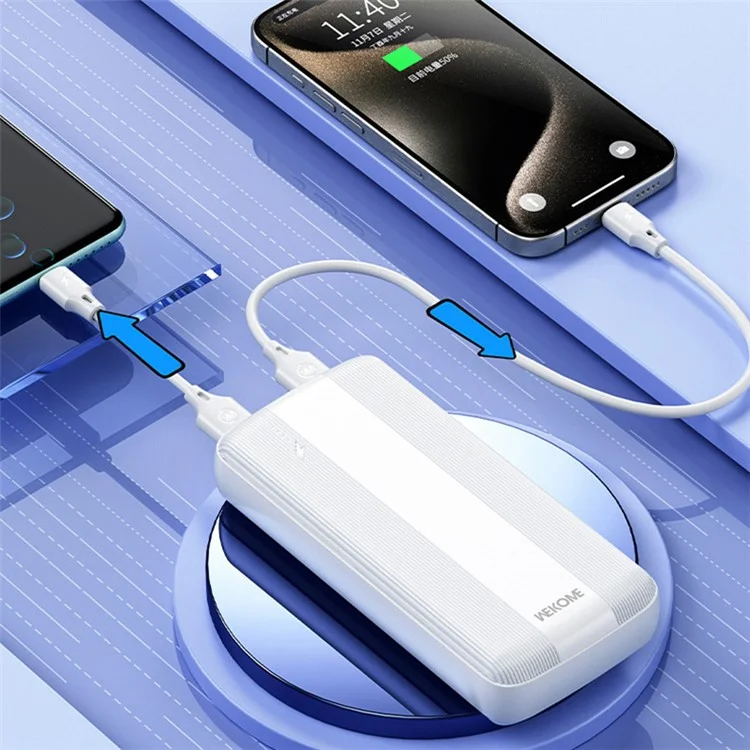 WEKOME WP-86 Raython Series Portable Charger Power Bank 10000mAh External Battery Pack - Black