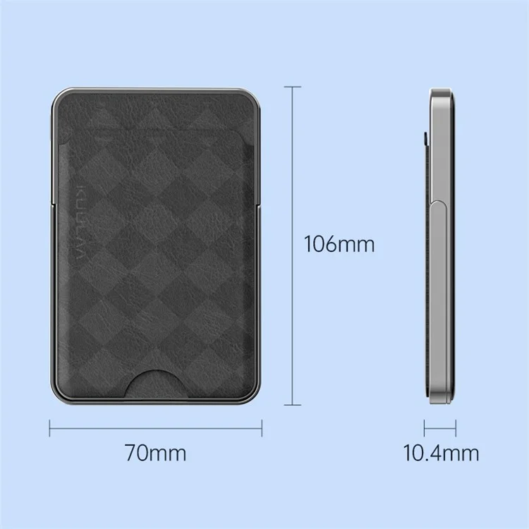 KUULAA KL-YD59 5000mAh Magnetisches Powerbank Ladegerät für Mobiltelefone mit Ständer+Kartensteckplatz - Schwarz